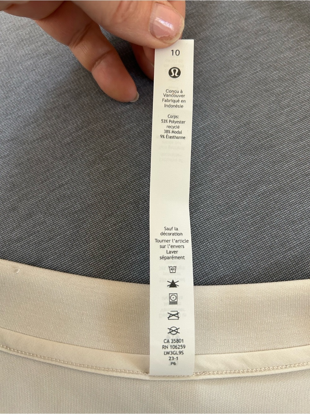 lululemon perfectly oversized cropped crew softstreme with tag! oatmeal, size 10 - Picture 6 of 8